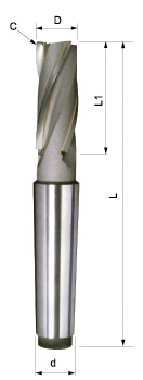 莫式锥柄硬质合金焊接螺旋立铣刀